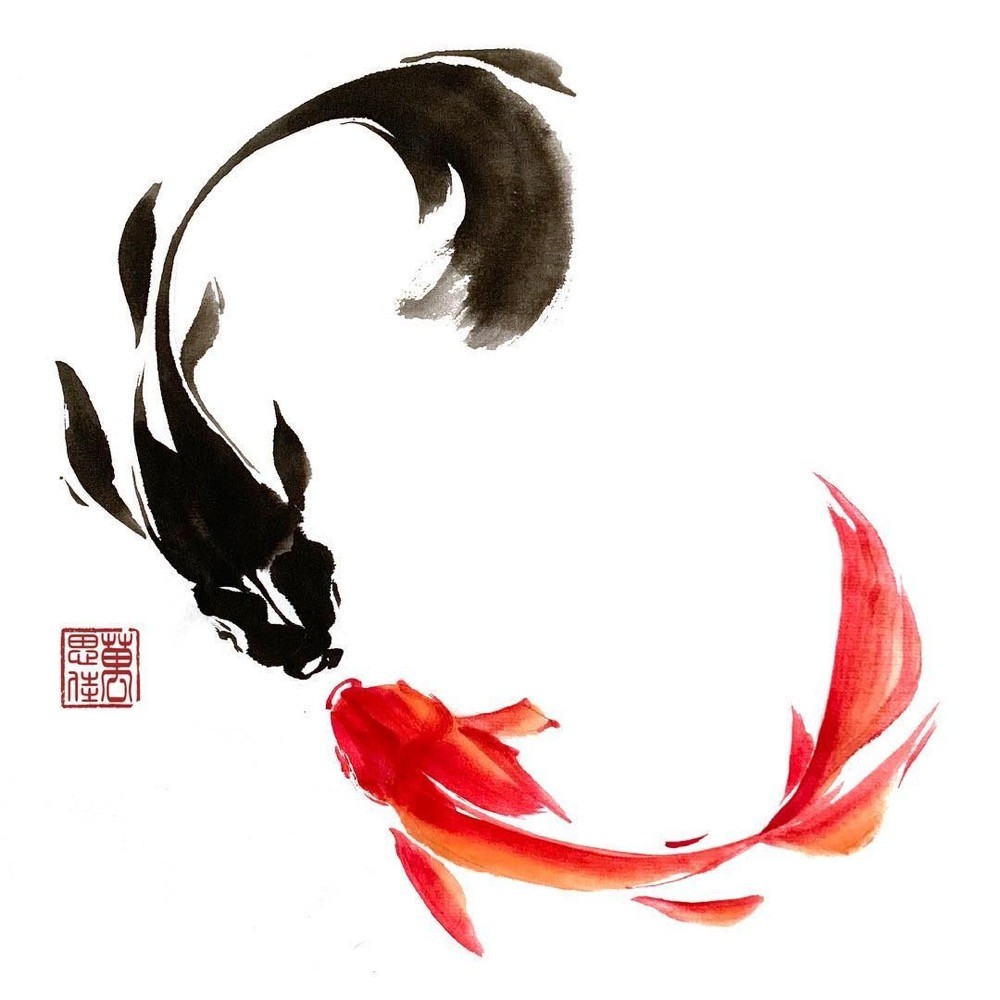 墨鲤逐金 · 太极生两仪